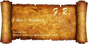 Fábri Róbert névjegykártya